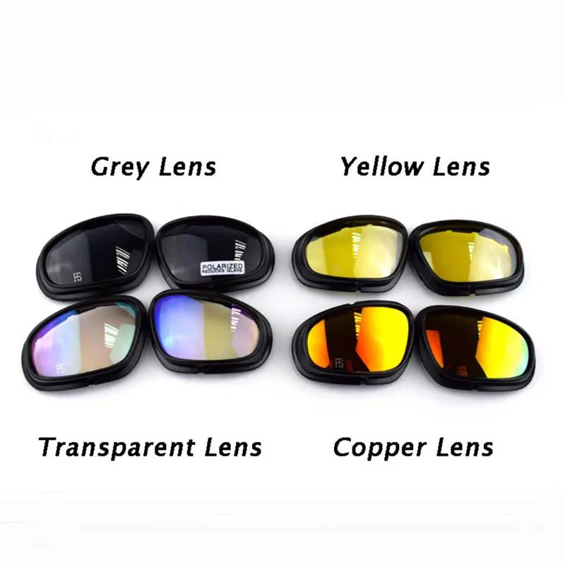 Gafas tácticas polarizadas militares – 4 lentes intercambiables para caza y tiro - imagen 4