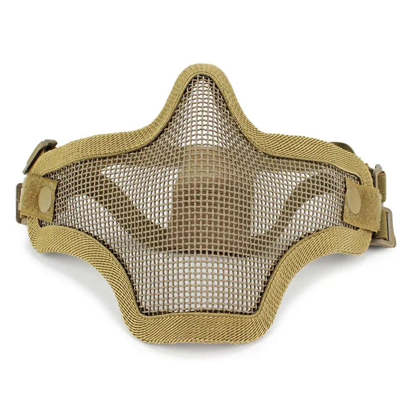Máscara táctica media cara malla metálica acero para airsoft