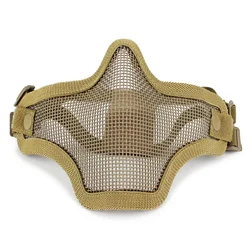 Máscara táctica media cara malla metálica acero para airsoft
