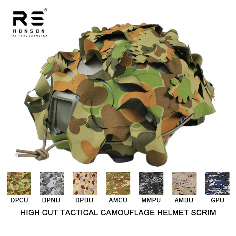 AUSCAM DPCU scrim táctica casco camuflaje tridimensional corte láser
