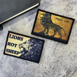 Parche táctico bordado león Aslan con velcro para brazalete mochila