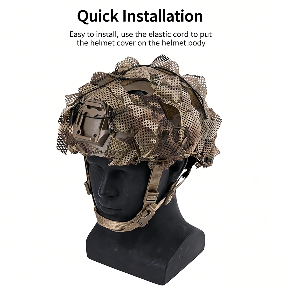 Cubierta táctica casco malla transpirable camuflaje láser Airsoft - imagen 4
