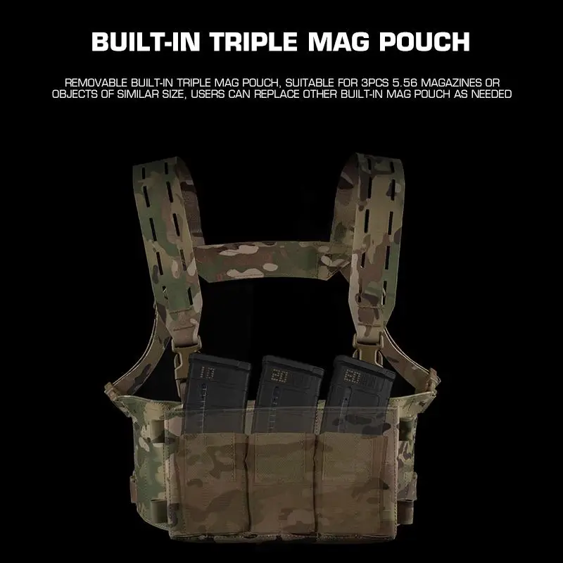 Placa portadora MOLLE modular de pecho táctica cortada con láser - imagen 4