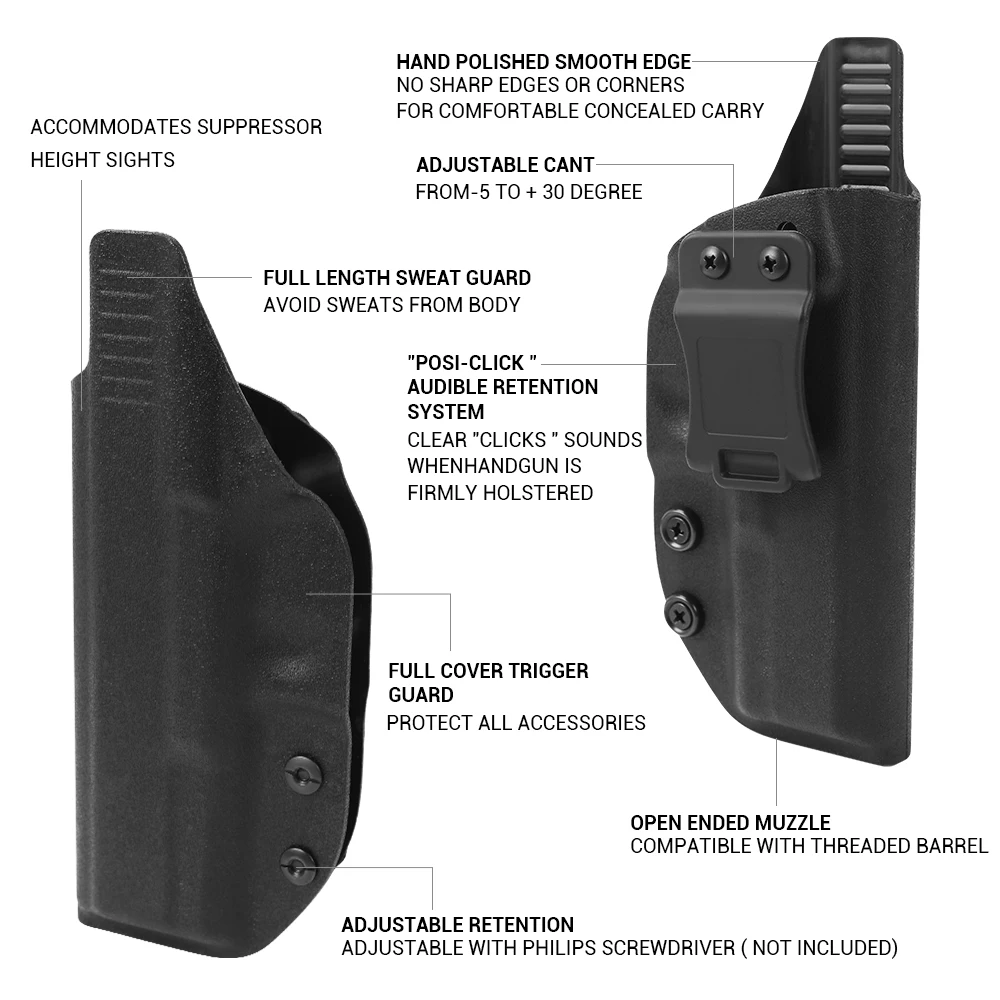 Funda táctica IWB para portación oculta pistola derecha - imagen 3