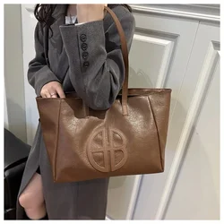 Bolso tote de hombro retro, gran capacidad, para trabajo diario