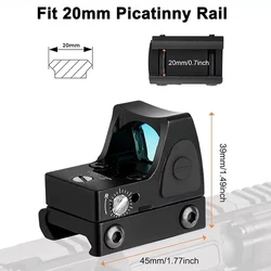 Mira de punto rojo réflex 2,5 MOA para riel de 20 mm