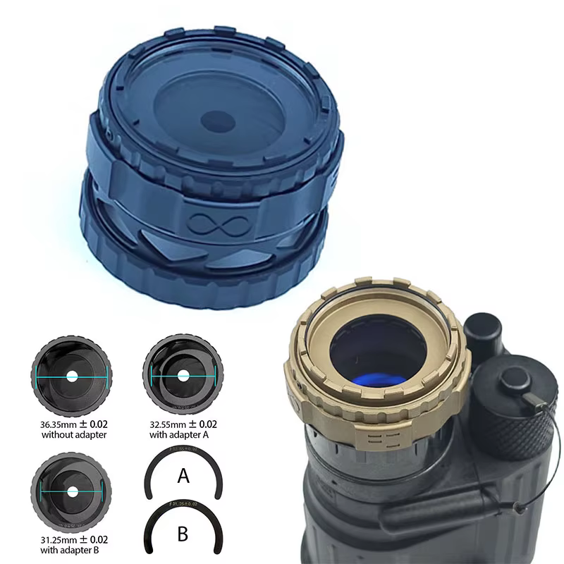 Protector de lente NVG PVS14/PVS31 aluminio, luz bloqueada ajustable - imagen 3