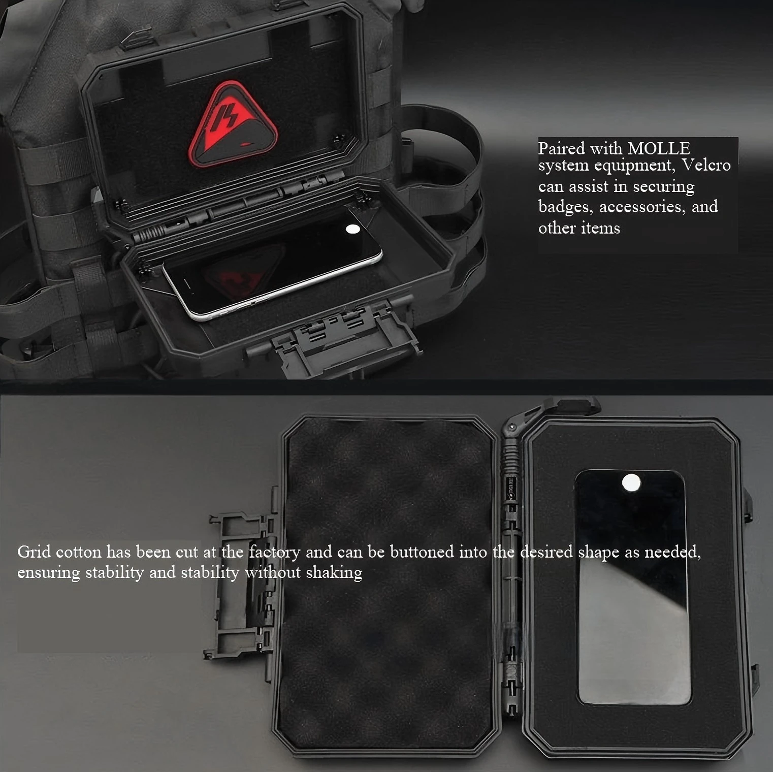 Funda táctica MOLLE para móvil con protección y sistema chaleco - imagen 4