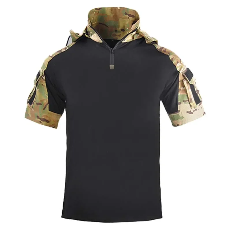 Camiseta táctica hombre camuflaje combate – Algodón softair senderismo caza