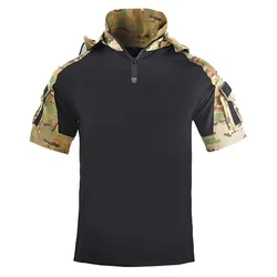 Camiseta táctica hombre camuflaje combate – Algodón softair senderismo caza