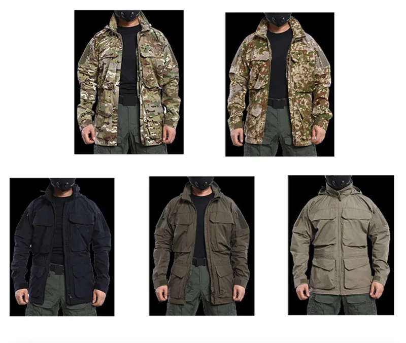 Chaqueta táctica PRO M2 camuflaje cortavientos capucha bolsillos - imagen 3