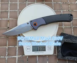 BM Cuchillo utilitario Damasco de acero para camping y trekking