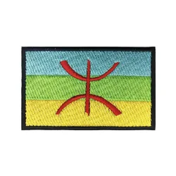 Parche bordado bandera bereber – Velcro táctico para uniforme