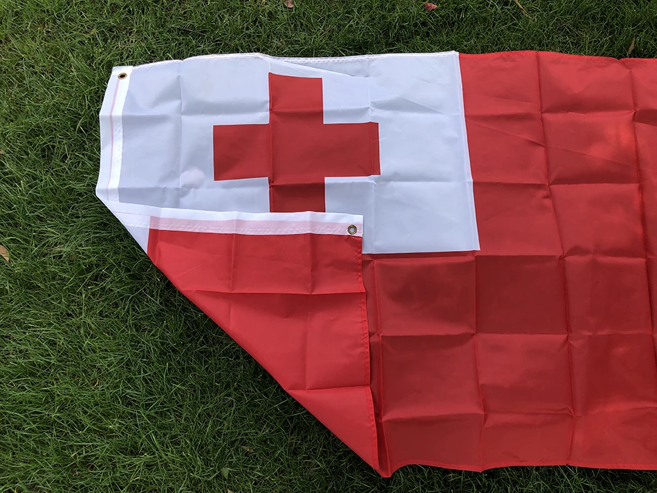 Detalle de los colores vibrantes de la bandera de Tonga