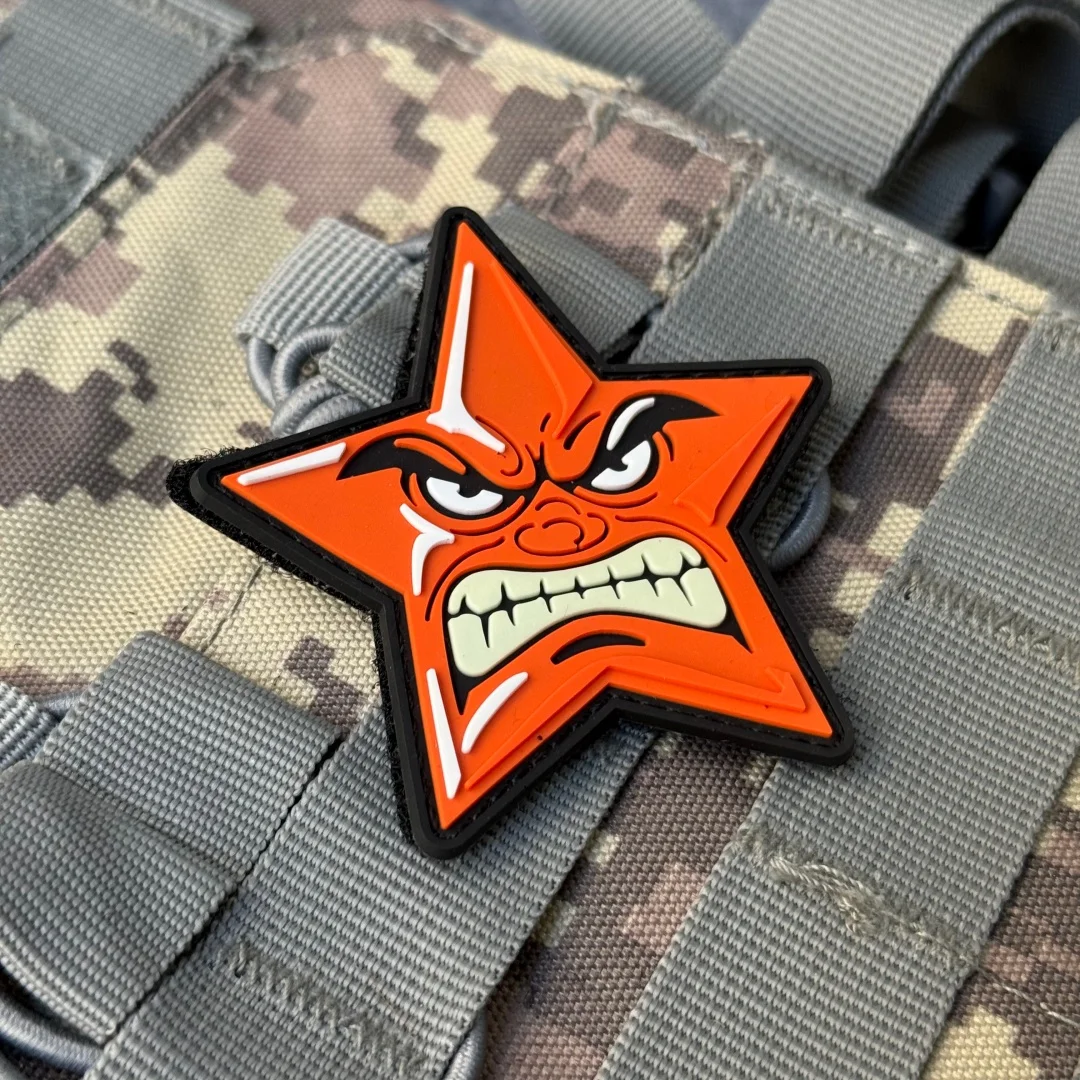 Parche táctico moral estrellas enojadas PVC velcro gancho-bucle - imagen 4