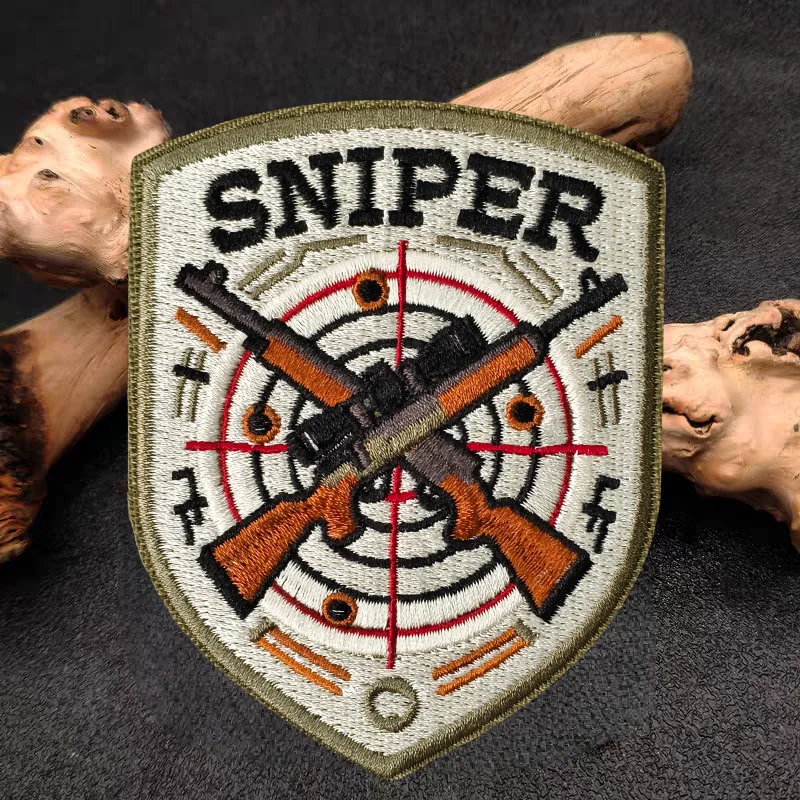Parche táctico SNIPER Twin Guns gancho y bucle para chaleco - imagen 5