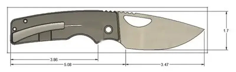 Vista del cuchillo plegable LEMIFSHE V3 OZ Rosie XL