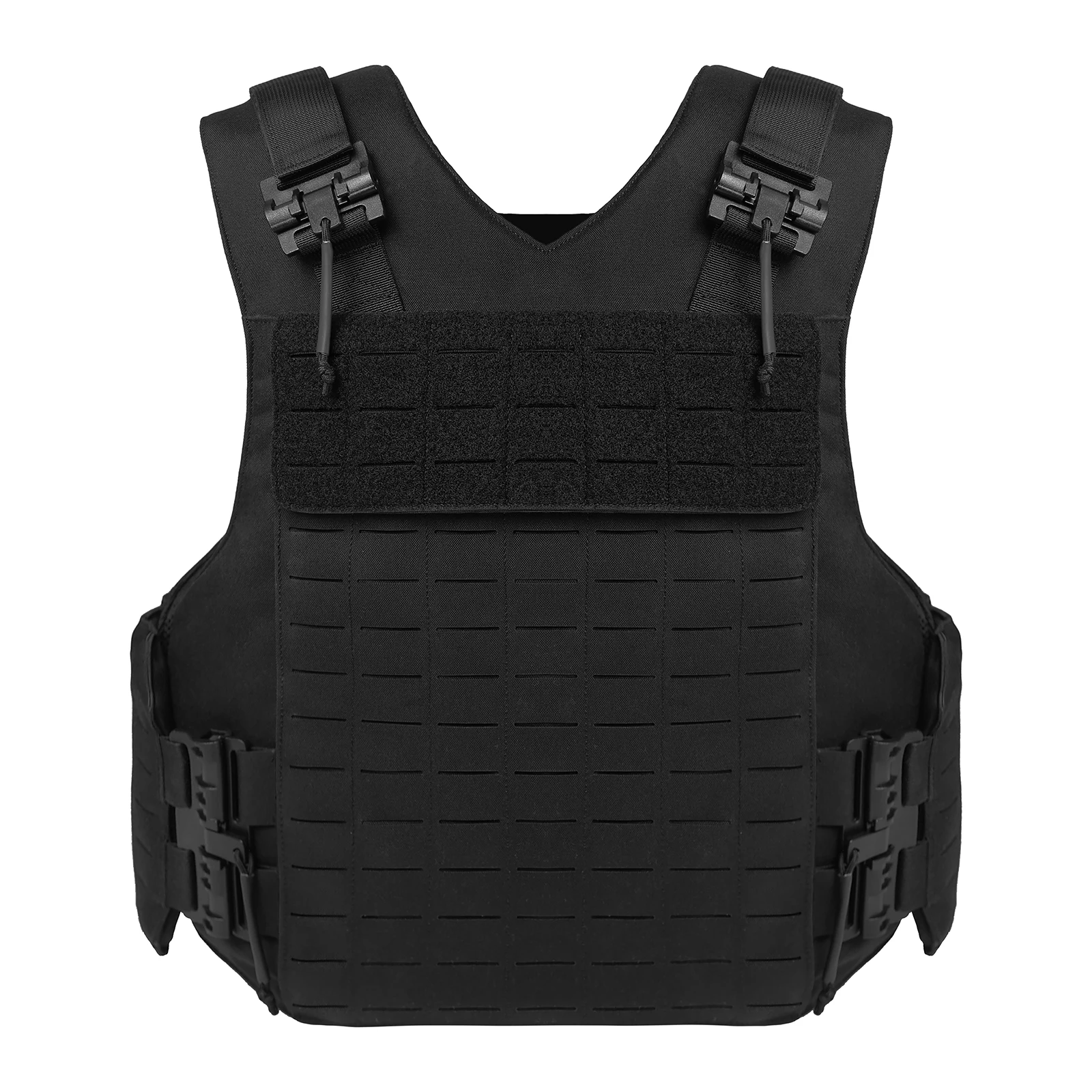 Chaleco táctico negro con diseño de entrenamiento