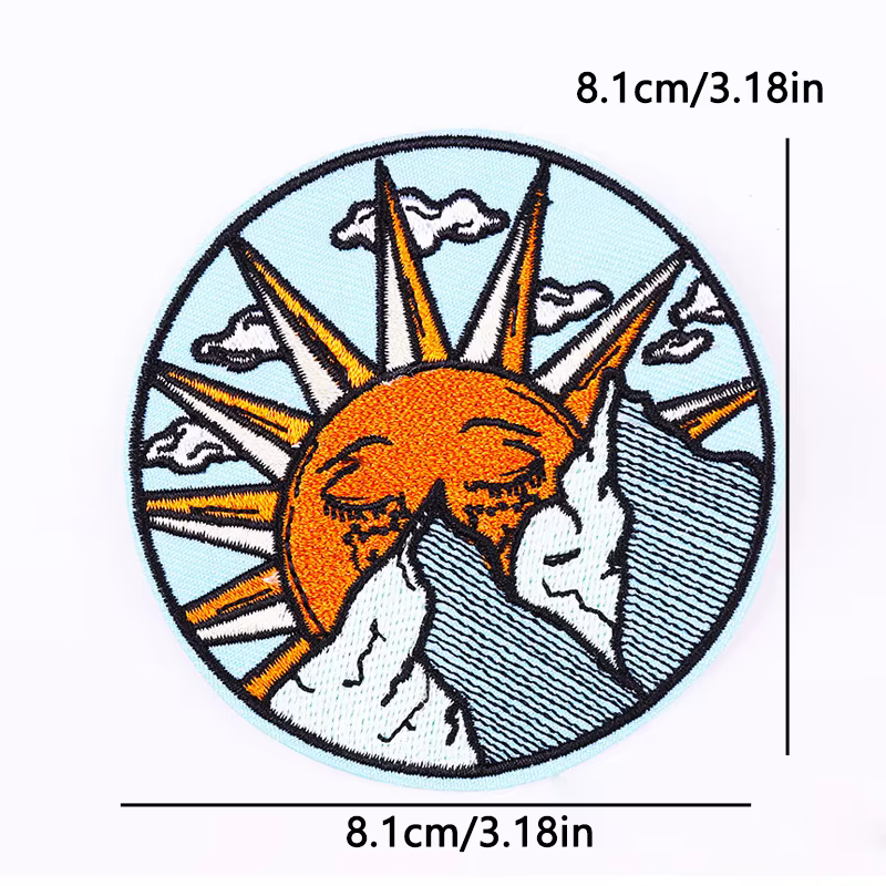 Parches termoadhesivos montaña río sol naturaleza y desierto para ropa - imagen 5