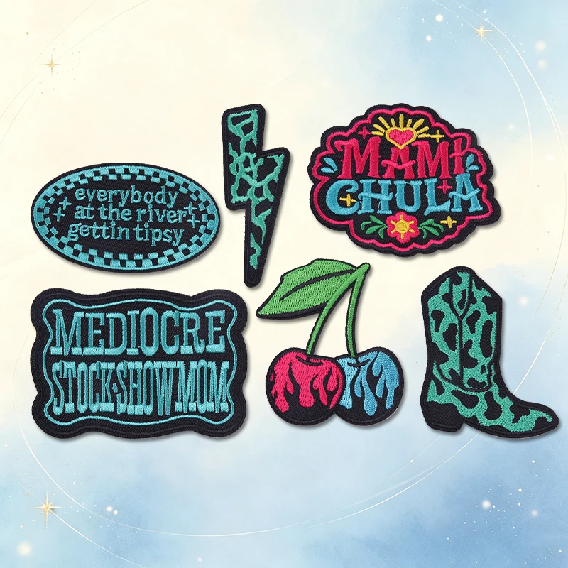 Parches bordados termoadhesivos western – Diseños MAMA y esqueleto - imagen 4