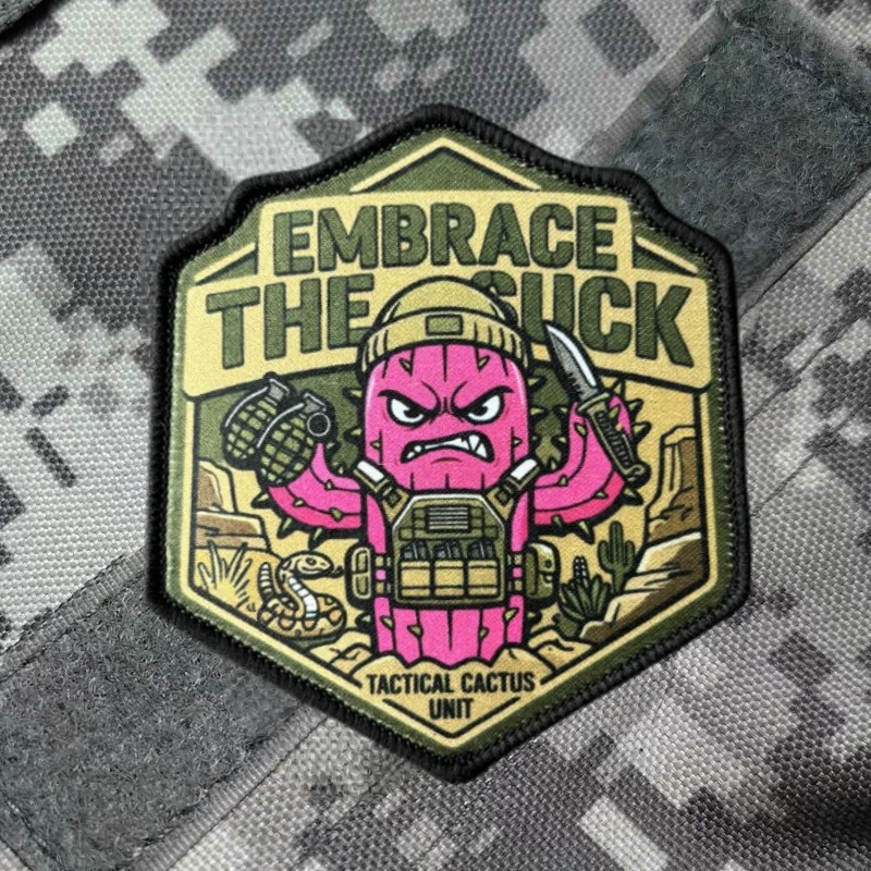 Cactus Soldier Parche bordado táctico con gancho y bucle - imagen 2