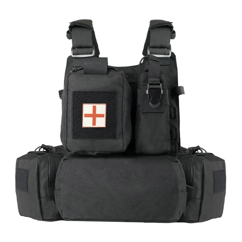 Chaleco táctico YAKEDA portaplacas camuflaje, cargadores y protección - imagen 5