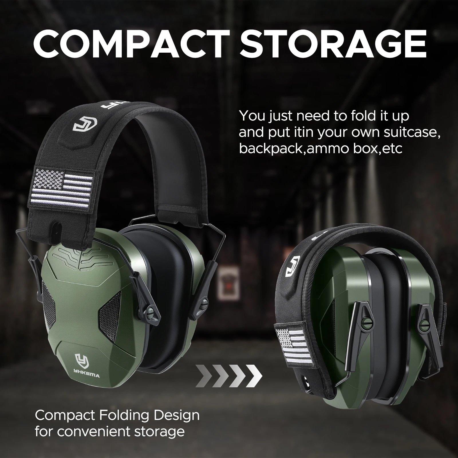 Orejeras de tiro YHKEMA P40 compactas – Protección auditiva pasiva - imagen 4