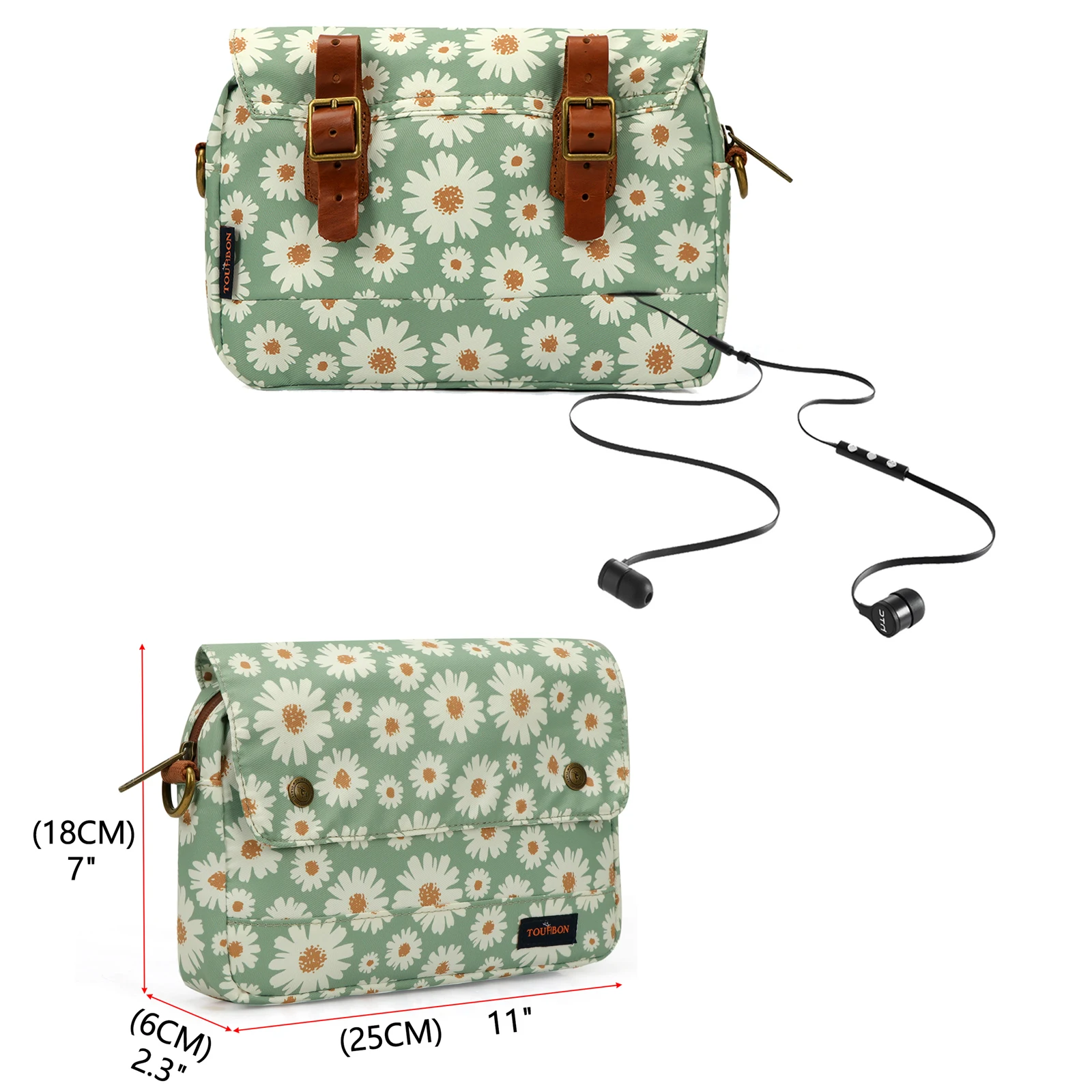 Tourbon Bolsa de Manillar Nailon Ligera para Bicicleta