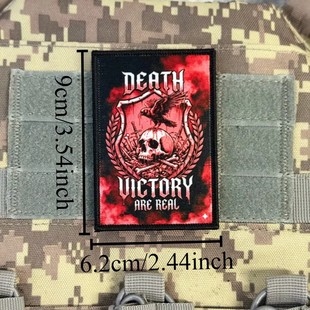 Parche táctico militar para mochila de gancho y bucle Muerte y Victoria – Impreso - imagen 2