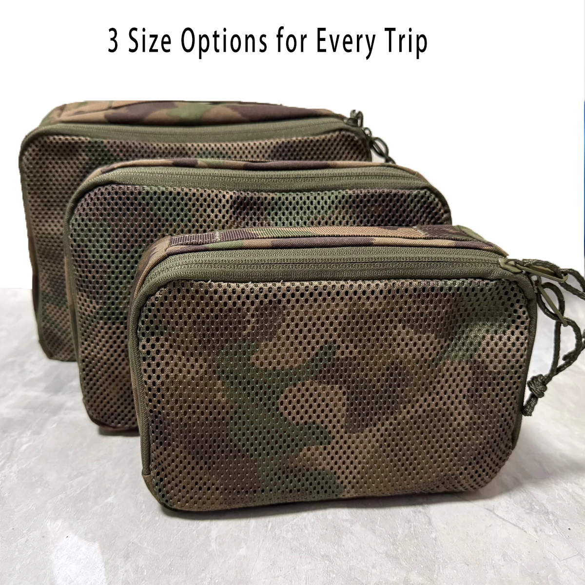 Bolsa de aseo de malla de nailon camuflaje suizo – Organizador