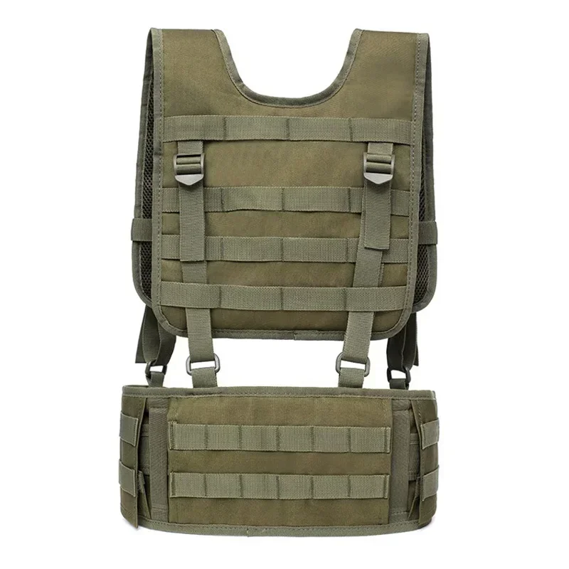Chaleco táctico MOLLE verde para airsoft y paintball, desmontable