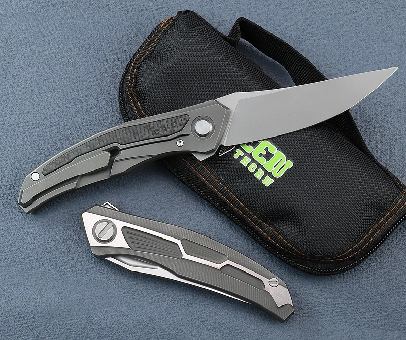 Cuchillo plegable cuántico WUBU con mango de titanio TC4 y hoja VG10