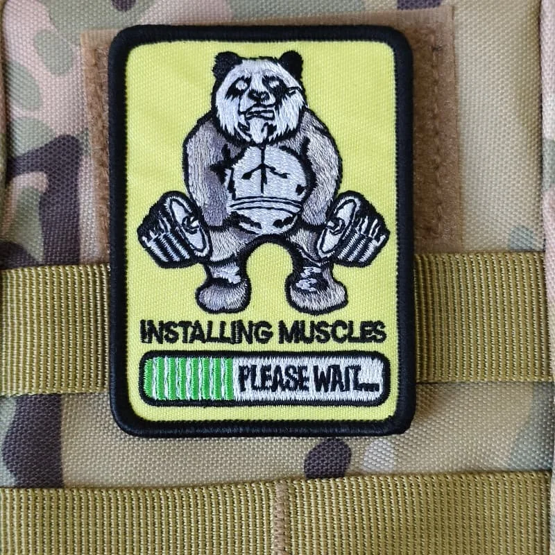 Parche táctico moral bordado panda con gancho y bucle para chaleco