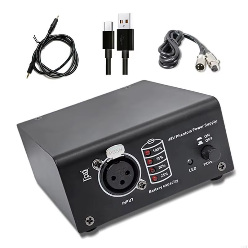 Alimentador phantom profesional USB blindado para micrófono - imagen 5
