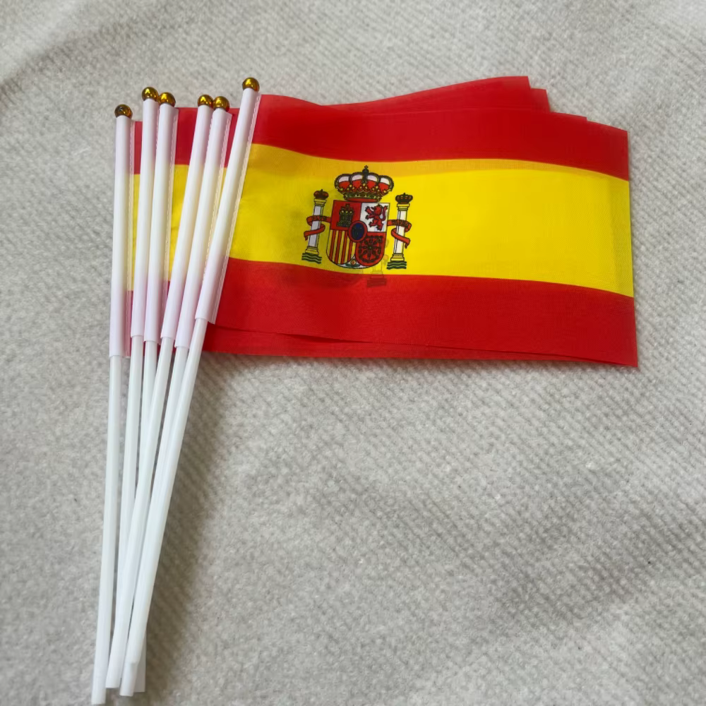Detalle del tamaño 14x21 cm de la bandera