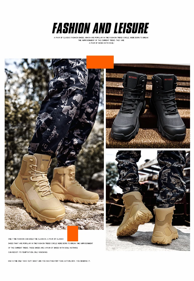 Vista lateral de botas tácticas
