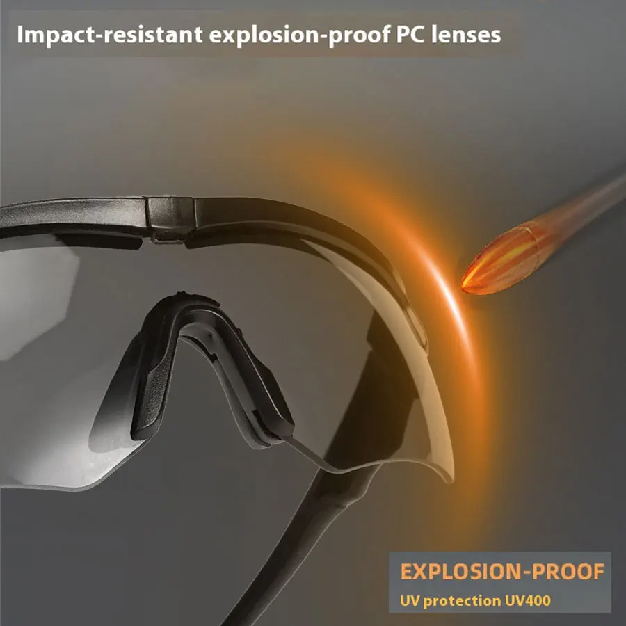 Gafas tácticas UV400 antipolvo y antiviento – Protección para tiro - imagen 4