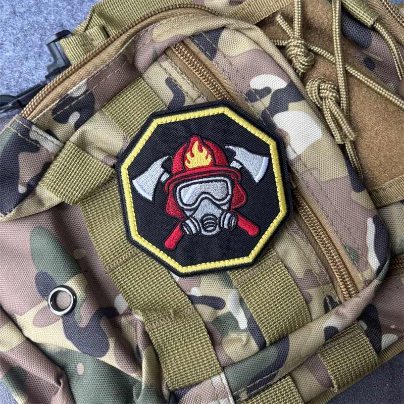 Parche táctico bordado bomberos con gancho y bucle para ropa - imagen 4