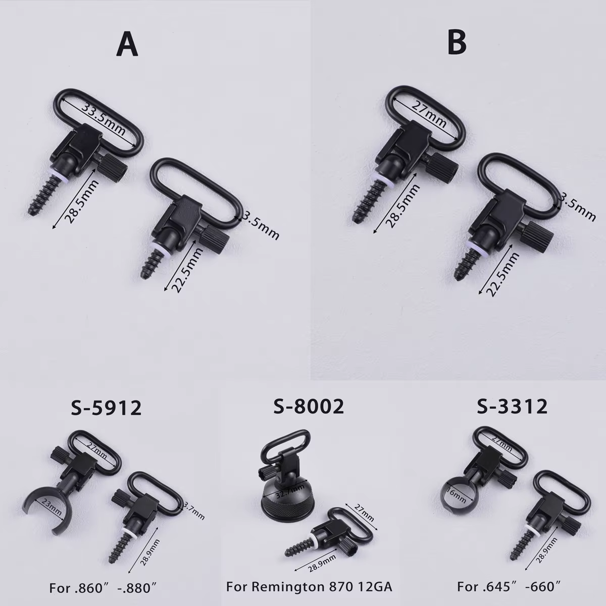 Mossberg 500 Remington 870 adaptadores giratorios eslinga rápida - imagen 5