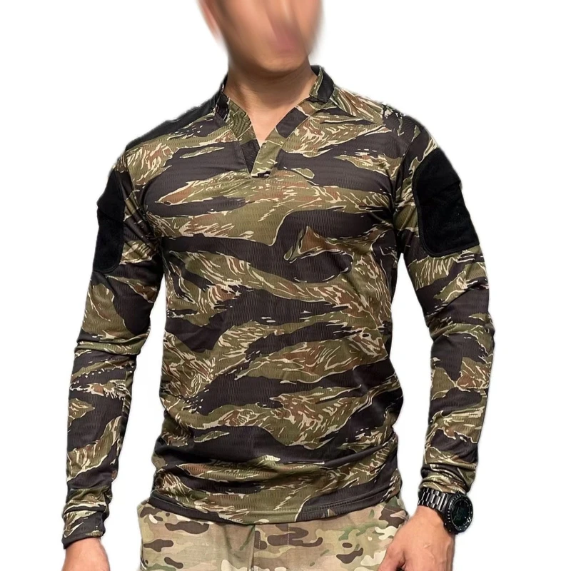 Camiseta táctica de manga larga secado rápido camuflaje tigre selva - imagen 5