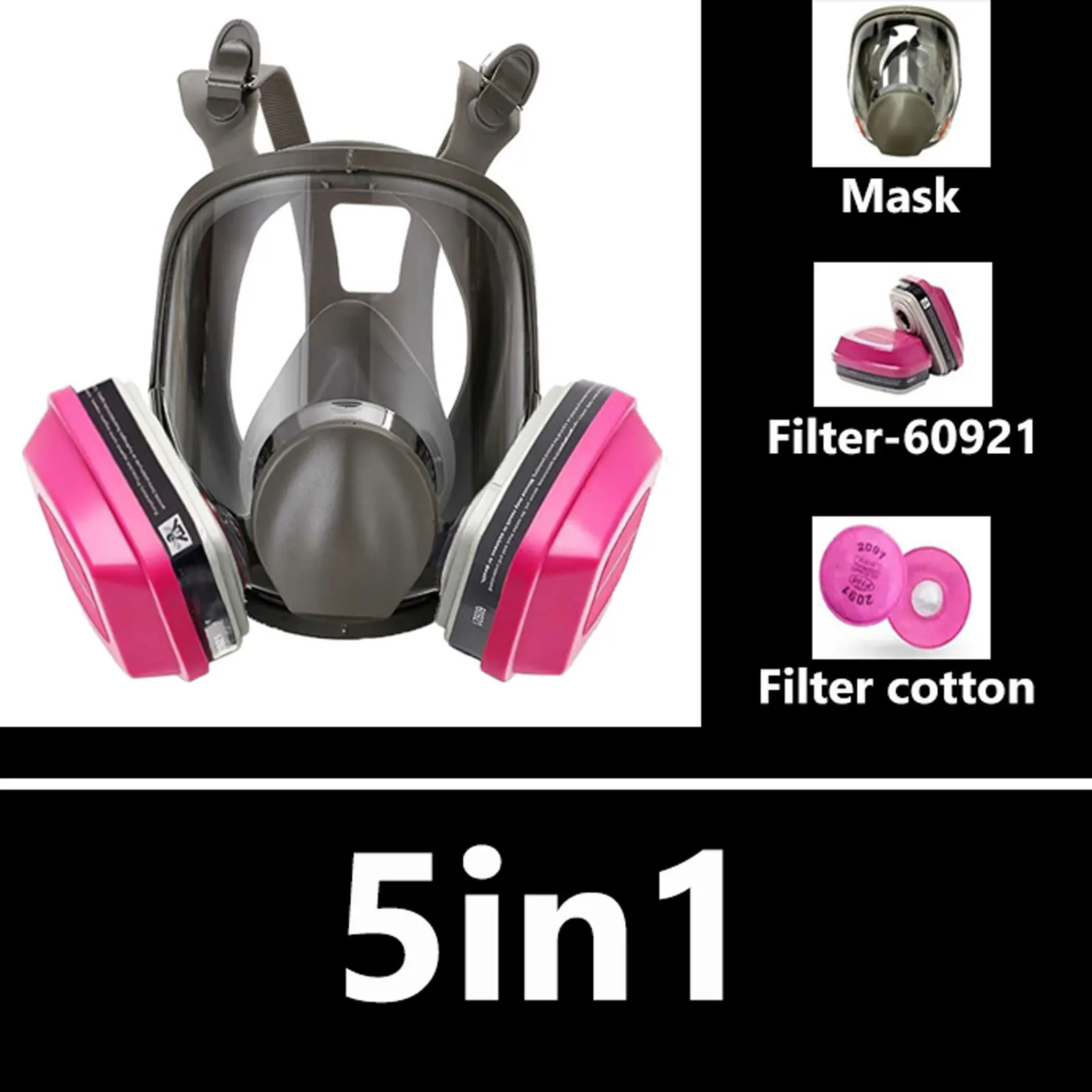 Máscara antigás antivaho con filtros de carbón activado para pintar - imagen 3