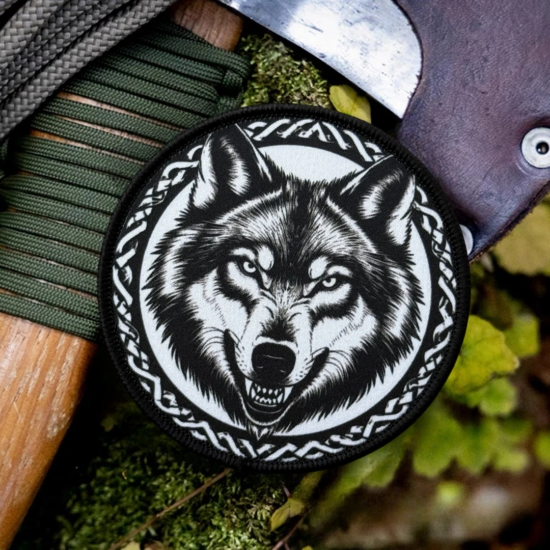 Parche Moral Chevron Lobo Táctico Gancho y Bucle para Ropa o Mochila - imagen 2