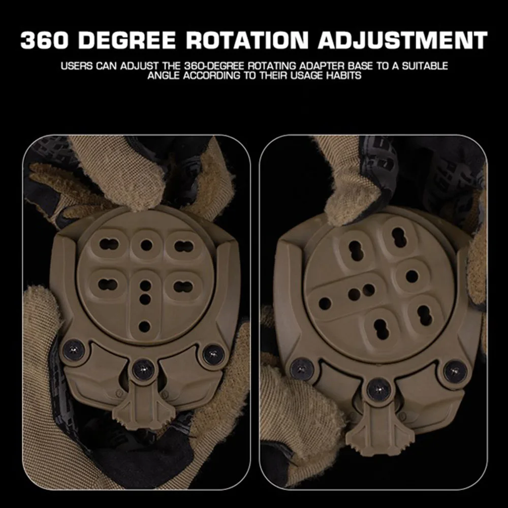 Adaptador base 360 giro libre rápido para cinturón y pierna táctica - imagen 3
