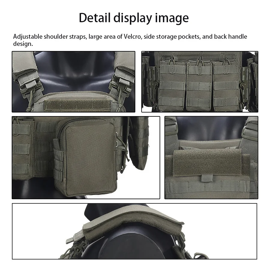 Chaleco táctico de caza desmontable rápida con MOLLE en panel - imagen 3