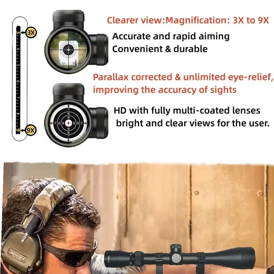 Mira táctica para rifle de caza, segundo plano focal y Picatinny - imagen 2