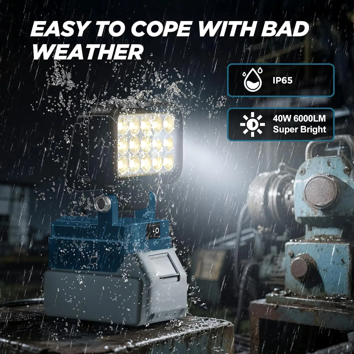 Lámpara de trabajo LED inalámbrica para Makita, Milwaukee y Dewalt - imagen 2