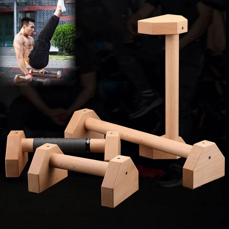 Barra madera calistenia push-up – soporte flexiones plegable - imagen 3