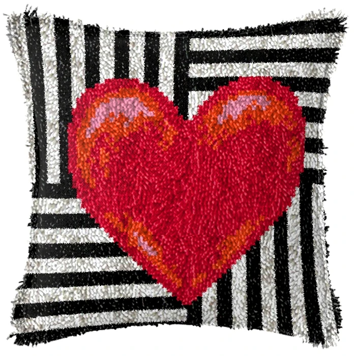 Kit de ganchillo nudo retro con corazones para cojines - imagen 3