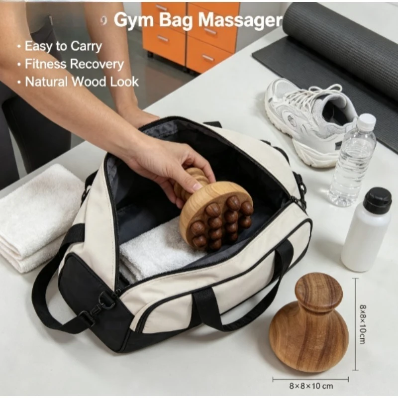 Copa anticelulítica de madera hongo – Masajeador corporal natural - imagen 4