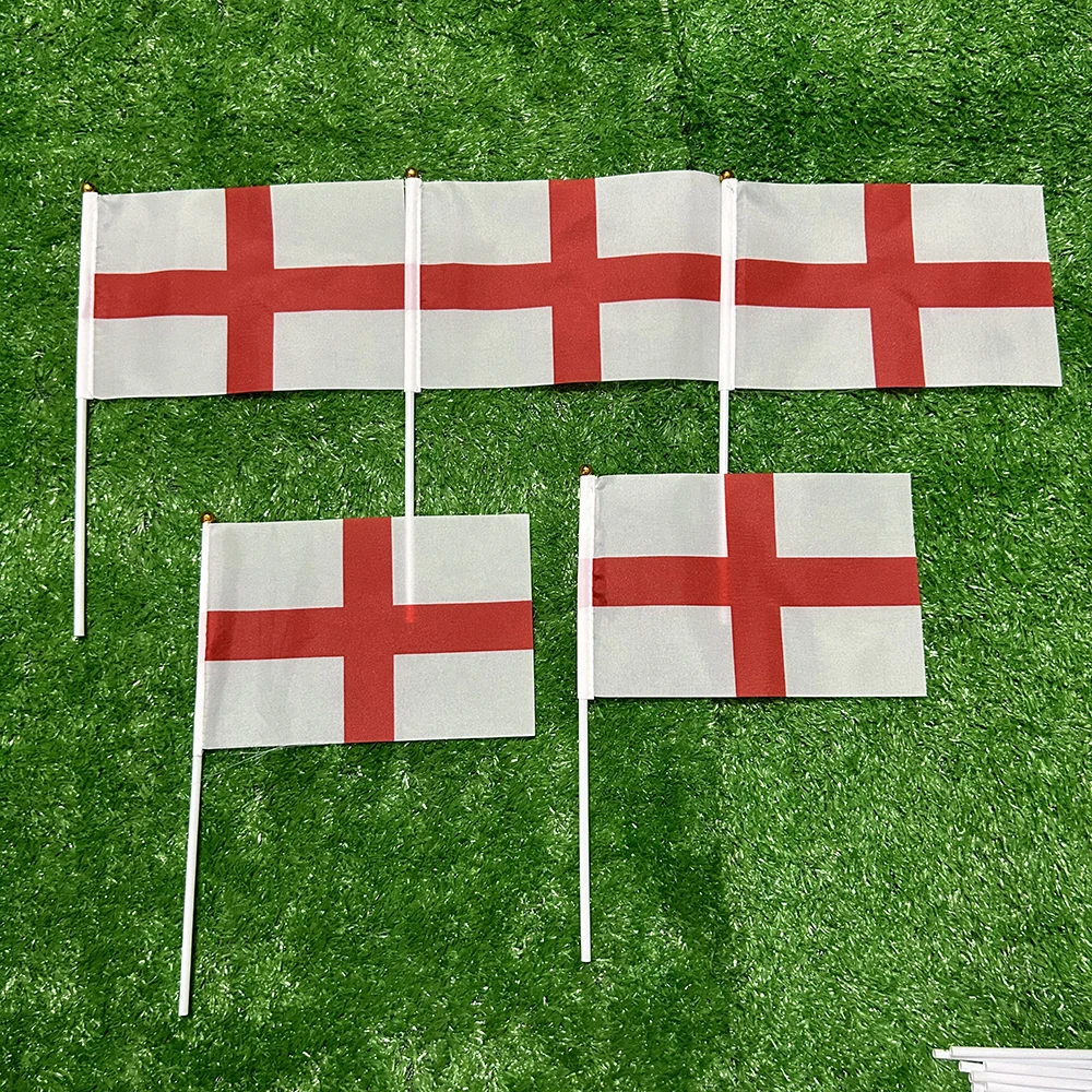 Bandera Inglaterra poliéster con asta plástica para ondear a mano